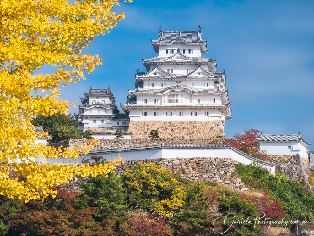 Himeji Castle Grounds in autumn in Japan